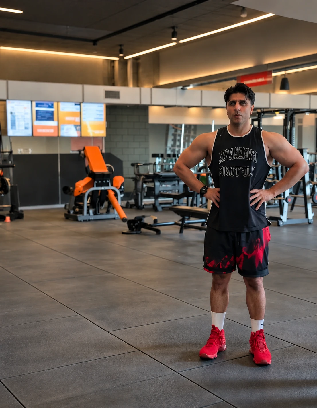 Tarash on the gym floor