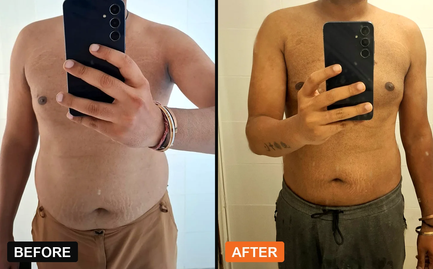 Client before and after: Client B · front
